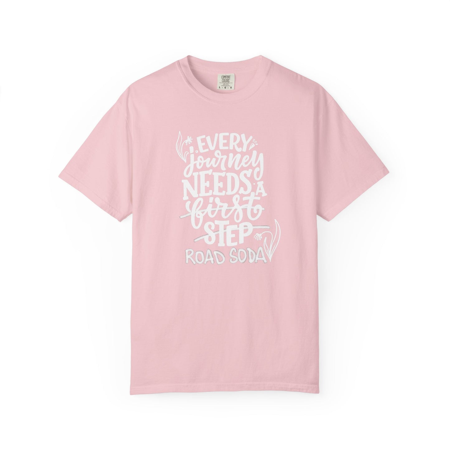 Every journey needs a road soda T-shirt