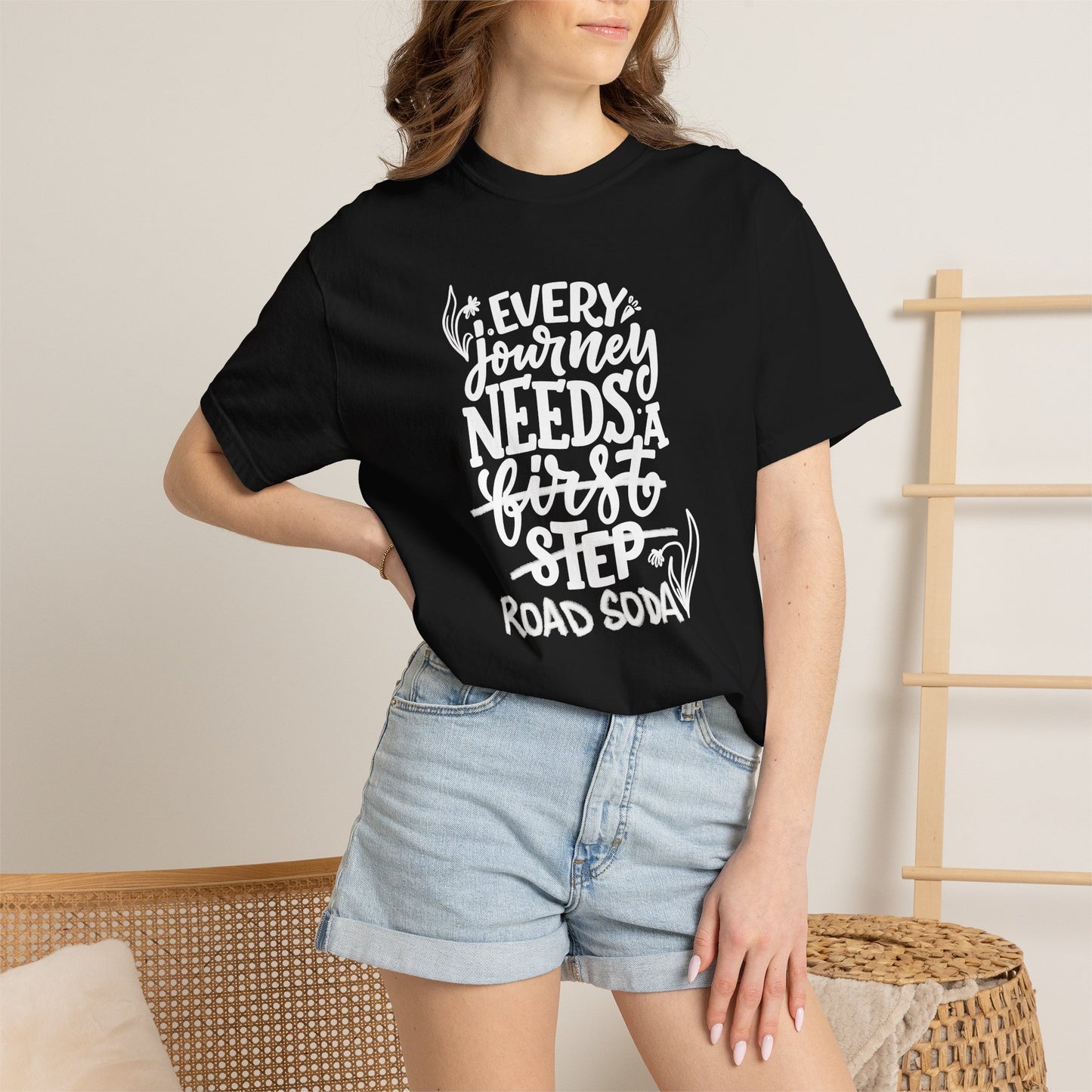 Every journey needs a road soda T-shirt