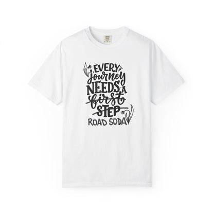 Every journey needs a road soda T-shirt