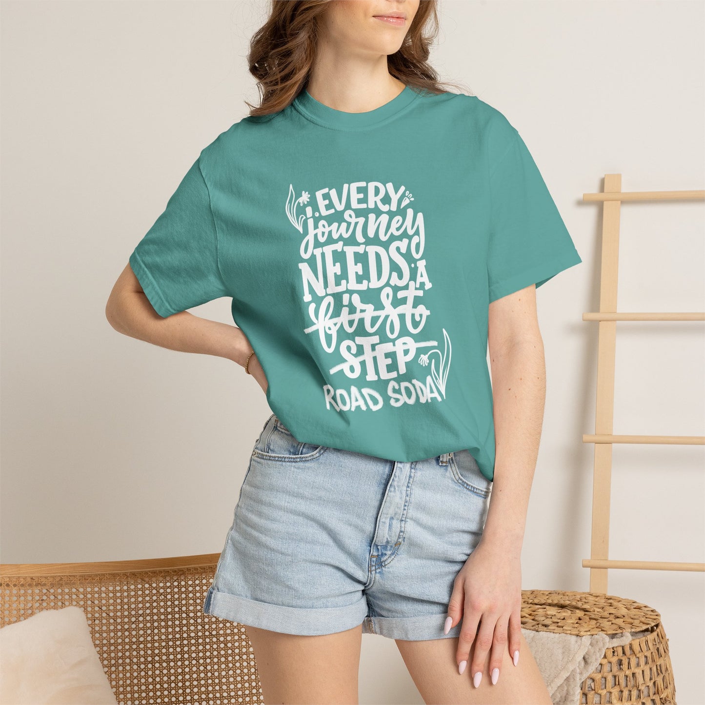 Every journey needs a road soda T-shirt