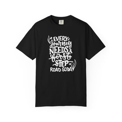 Every journey needs a road soda T-shirt