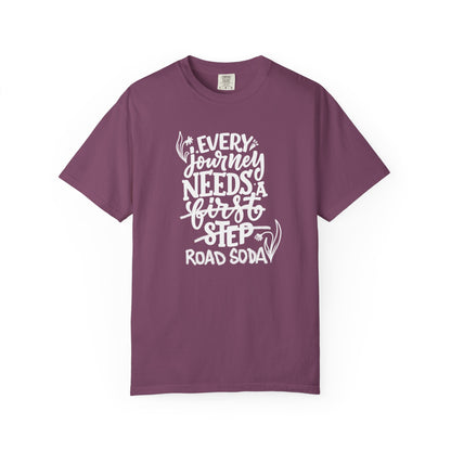 Every journey needs a road soda T-shirt
