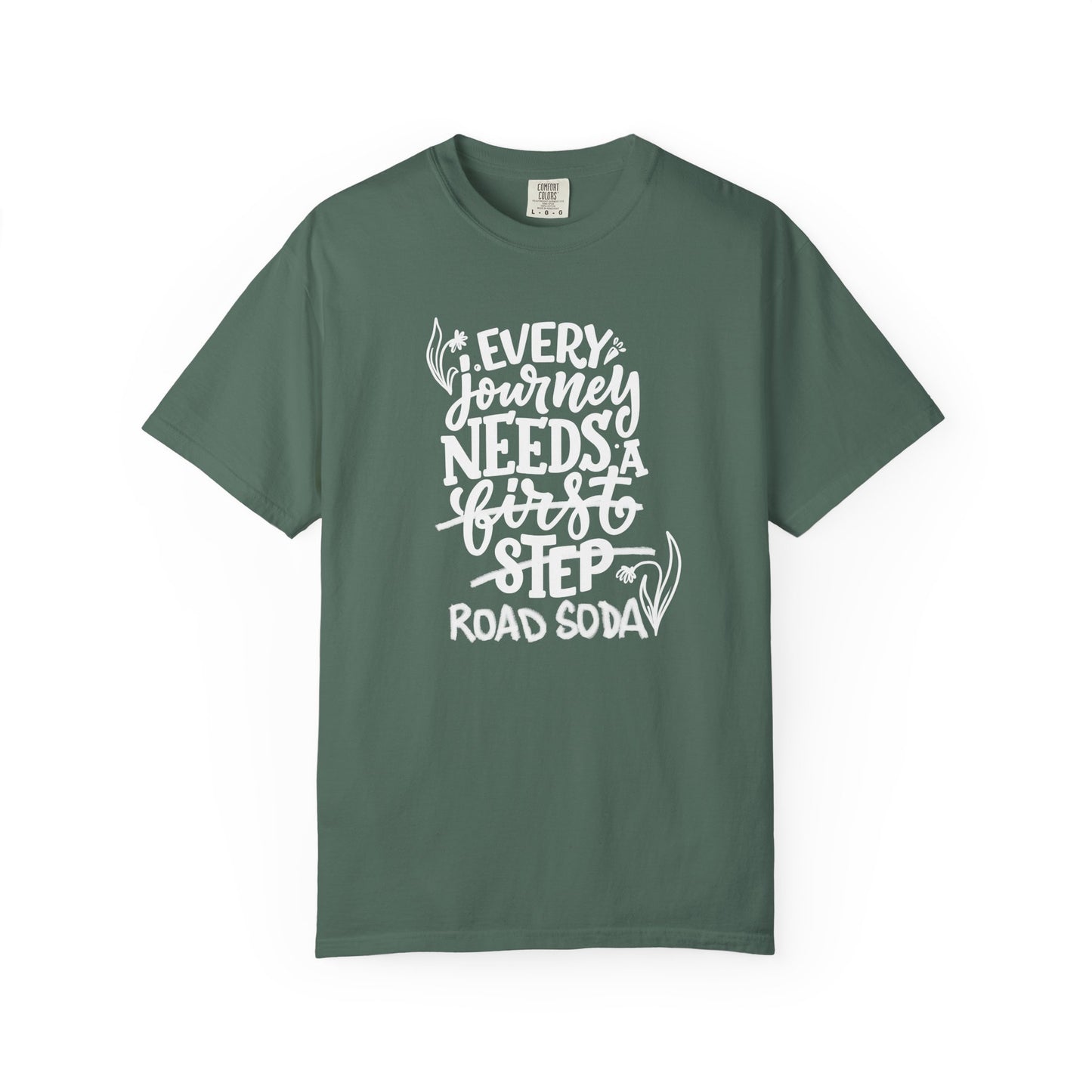Every journey needs a road soda T-shirt