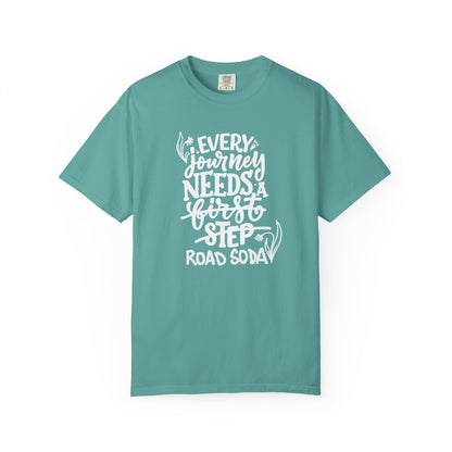 Every journey needs a road soda T-shirt